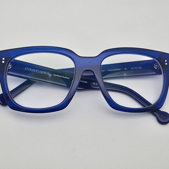 Colors in Optics Sanford Hutton Thompson Cobalt Blue Eyeglasses Frame w/ Case - Picture 13 of 15